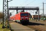 Am 09.03.2016 kam die 114 027-6 von der DB aus Richtung Braunschweig nach Niederndodeleben und fuhr weiter in Richtung Magdeburg .