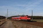 114 004 mit dem RE 20 von Uelzen nach Magdeburg. Fotografiert am 26.03.2016 in Angern-Rogätz. 