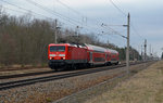 114 039 erreicht mit einer RB von Wittenberg nach Bitterfeld am 27.03.16 Burgkemnitz.