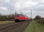 DB Regio Hessen 114 034 mit Doppelstockwagen am 28.12.16 in Hanau West auf der KBS640