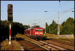 DB 114019 ist hier auf der RE 3 am 23.9.2006 bei Zepernick nach Elsterwerda unterwegs.