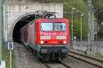 114 030 taucht mit einer RB 20 nach Frankfurt Hbf aus dem Eppsteiner Tunnel auf   Lok mittlerweile z-gestellt und Verkehr auf der Strecke auf 146 umgestellt.