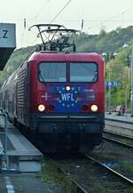 Heute Abend  konnte ich die WFL 114 004 in Neckarelz  ablichten beim Umbügeln.