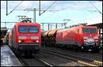 114 030 als RE50 nach Frankfurt und 189 061 mit Güterzug am 05.02.13 in Fulda