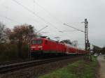 DB Regio 114 030 mit Dosto Wagen als Lz bei Maintal Ost am 06.11.15