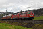 06.01.2018 Streckenabschnitt Uhingen, PbZ 2461 bestehend aus 115 293-3, 120 119 & 111 163