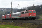 03.02.2018 Streckenabschnitt Uhingen PbZ 2460 mit 115 459-0, 1116 114-0 & 120 104-5