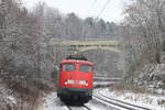 Am 09.01.2017 passiert 115 293 mit IC Stuttgart-Zürich den ehemaligen Haltepunkt Wildpark auf der Stuttgarter Panoramabahn.