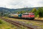 115 114 DB mit 212 372, E03 001, 111 001 & E40 128 von Koblenz nach Altenbeken in Wuppertal Steinbeck, am 30.06.2023.