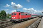 115 152 am 31.05.08 mit BB-Wagen vom Hbf Mnchen ins Bw Pasing bei der Durchfahrt im Bf Paisng