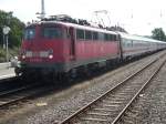 115 336,am 09.August 2009,vor dem Uex 1809 Binz-Kln in Binz,den die 115 336 bis nach Rostock brachte.