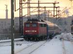 BR 115 114-1 mit einem Zug nach Russland von Bln.-Zoologischer Garten kommend b.d.