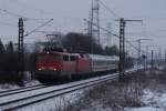 115 350-1 + 120 150-8 mit einem Pbz bei der Durchfahrt durch Hannover-Ahlten am 30.01.10