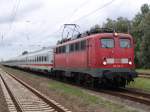 115 261-0 mit IC1809 von Ostseebad Binz Richtung Kln Hbf kurz nach der Ankunft im Bahnhof Bentwisch.(19.09.10) 