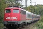 Die 115 332-9 zieht den ICE Ersatz einen Tag vor ihrem Fristablauf (max. verl. bis 23.10.2010) mit 115 383-2 im Schlepp von Hamm durch Kln West nach Bonn am 22.10.2010 Eine weitere 115er die in Z-Stellung gehen wird