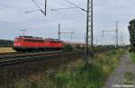 115 332-9 hatte 110 466-0 samt PbZ am Haken,als sie an meiner Linse vorber fuhr (06.08.10 Dedensen-Gmmer)