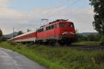 115 350-1 mit einem AZ in Fahrtrichtung Sden am Abend des 01.07.2011 kurz vor Eschwege West.