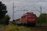 115 114-1 mit einem PbZ in Halstenbek am 29.07.2011