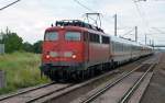 115 459 bespannte am 30.08.11 den PbZ 2467 Berlin - Halle - Leipzig. Fotografiert vom Bahnsteig in Brehna aus.