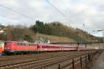 DB AutoZug 115 278-4 mit dem Schnee-Express Sonderzug HamburgKln in Linz am Rhein am 20.2.2012