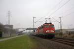 Die 115 293-3 als Pbz 2470 von Frankfurt (Main) Hbf nach Dortmund Hbf am 31.03.2012 in Dormagen Bayerwerk.