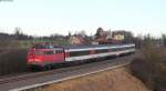 115 448-3 mit dem IC 187 (Stuttgart Hbf-Zürich HB) bei Eutingen 27.12.13