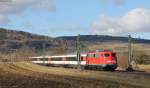 115 293-3 mit dem IC 185 (Stuttgart Hbf-Zürich HB) bei Welschingen 12.2.14
