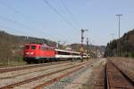 115 198-4 mit dem IC 185 (Stuttgart Hbf - Zürich HB) in Horb am Neckar am 30.03.14