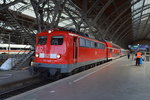 BR 115 mit verschiedenen Wagen in Leipzig Hbf 19.05.2015