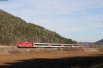 115 448-3 mit dem IC 185 (Stuttgart Hbf-Zürich HB) bei Horb 25.2.17