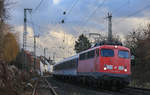 Am 13.01.2021 zog 115 459 die RB48 nach Wuppertal-Oberbarmen durch Solingen.