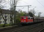 BR 139 145-7 mit Kohlenwagen in Richtung Wanne Eickel.(11.04.2008)