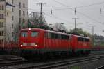 139 554-0 + 140 801-2 als Lz in Kln West am 17.04.2009