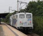 Nachschuss auf die beiden Lokomotion Loks 139 260-4 und 139 213-3, die am 07.09.2013 durch die Haltestelle Hannover-Bismarckstraße in Richtung Hannover Hbf fuhren.