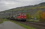 139 287 der BYB am 23.10.14 in Thüngersheim mit der 140 438 gen Würzburg