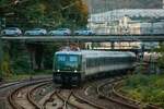 TRI E40 1313 mit TRI-Wagen�berf�hrung in Wuppertal, Oktober 2025.