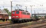 DB 139 315 (eines der wenigen wendezugfhigen Exemplare) mit ihrem Gterzug auf dem Weg nach Passau. Aufgenommen am 05. Mai 2007 in Wels. 