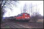 139157-2 ist hier am 25.3.2004 um 9.06 Uhr mit einem Tankzug auf der Rollbahn bei Tecklenburg - Leeden in Richtung Osnabrück unterwegs.