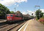 139 166-3 am 13.06.08 mit einem Gterzug in Stuttgart-Feuerbach.