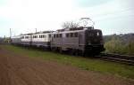 139 163 + 140 503 + 139 562  bei Bietigheim  20.04.91  mit Nahverkehrszug