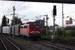 139 554 in Fallersleben mit einem gemischten Gterzug