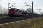 Heute kam mal wieder der Toyota Autotransportzug durch Rathenow und dieses mal wurde er gezogen von der 139 314-9. 23.04.2010