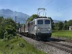 Die 139 213 am 05.06.2010 mit einem KLV-Zug unterwegs bei Niederaudorf.