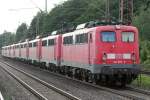 Die 139 309-9 zieht 151 010, 151 019, 151 044, 139 255, 140 115, 140 807, 140 766 & 140 657 von Seelze durch Wuppertal Vohwinkel auf direktem Weg zum Bender in Opladen am 30.08.2010