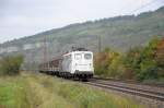 139 177 am 30.09.10 mit dem Zellstoffzug nach Wassertrdingen in Thngersheim