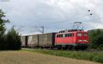 139 222-4 mit einem KV Zug bei Himmelstadt 23.6.11