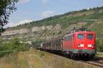 BayernBahn 139 287 mit dem Henkelzug am 22.8.12 in Thngersheim.