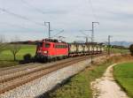 Die 139 132 mit einem Mllzug am 25.10.2013 unterwegs bei Teisendorf.