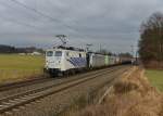 139 260 + 186 288 + Re 486 510 mit einem Getreidezug am 20.02.2014 bei Vogl.