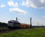 Auch die Railadventure 139 558 durfte am 30.5.13 nicht fehlen.
Hier zog sie 4  Fensterwagen  über die Rheinbahn in richtung Mannheim.
Aufgenommen bei Waghäusel. 